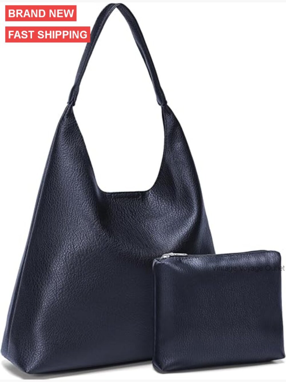 Large Vegan Leather Hobo Tote Shoulder Bag for Work Travel